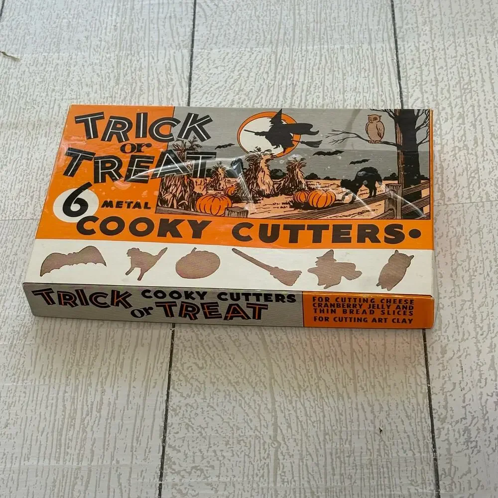 Vintage Trick Or Treat Cooky Cutters Set of 6